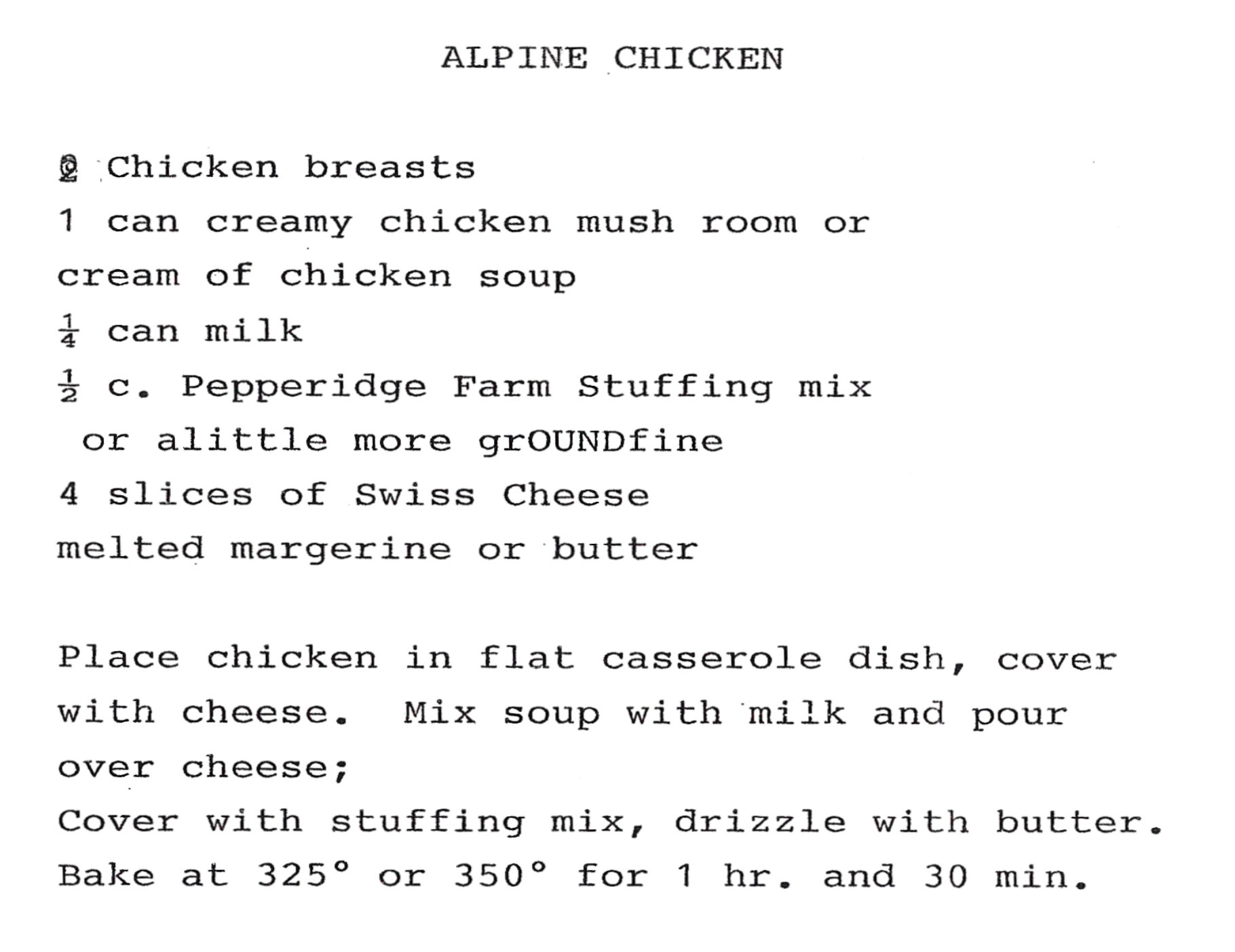 Alpine Chicken Image